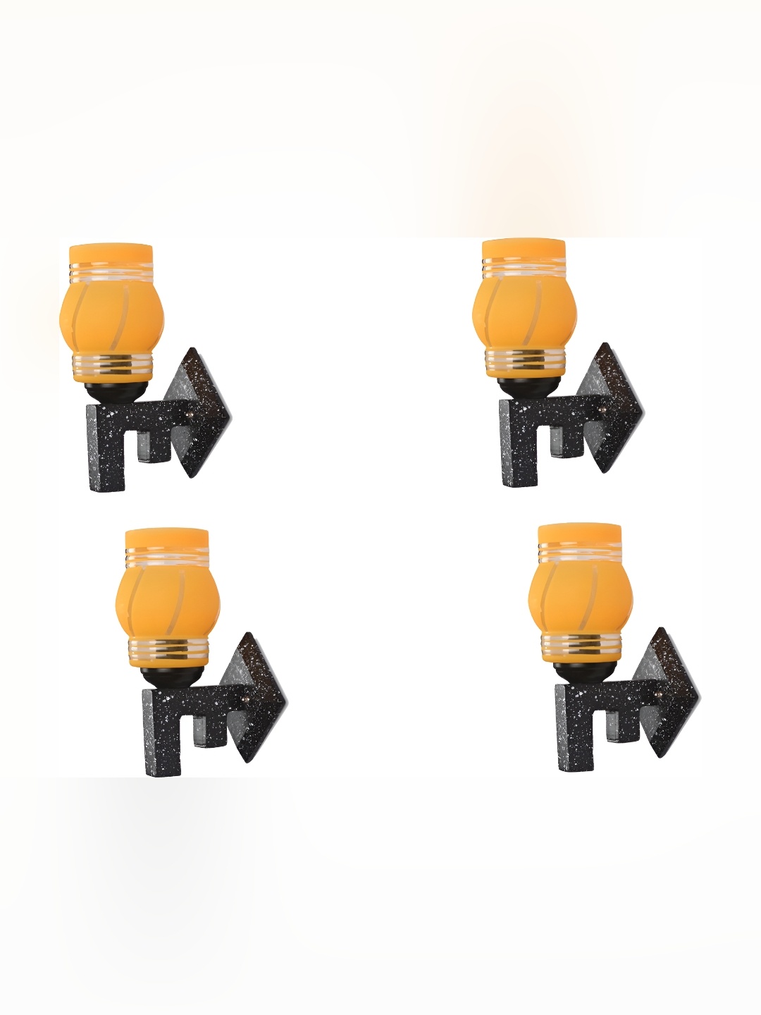 

Afast Yellow & Black 4 Pieces Printed Contemporary Glass Wall Lamps