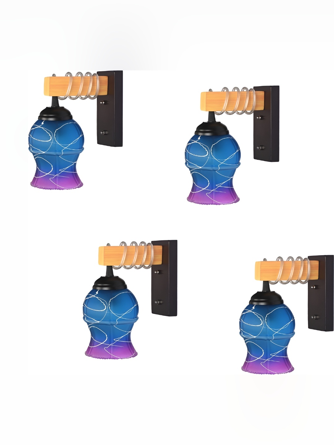 

Afast Blue 4 Pieces Glass Wall Lamp