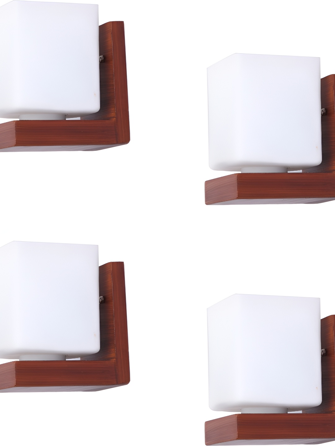

Afast White & Brown 4 Pieces Square Shaped Glass Wall Lamps