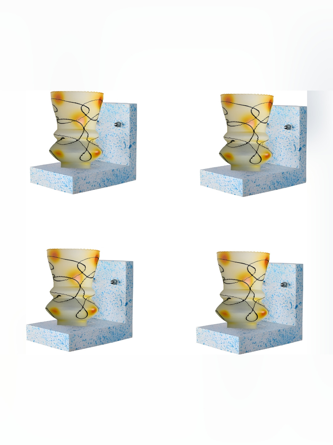 

Afast Yellow 4 Pcs Glass Wall Lamps