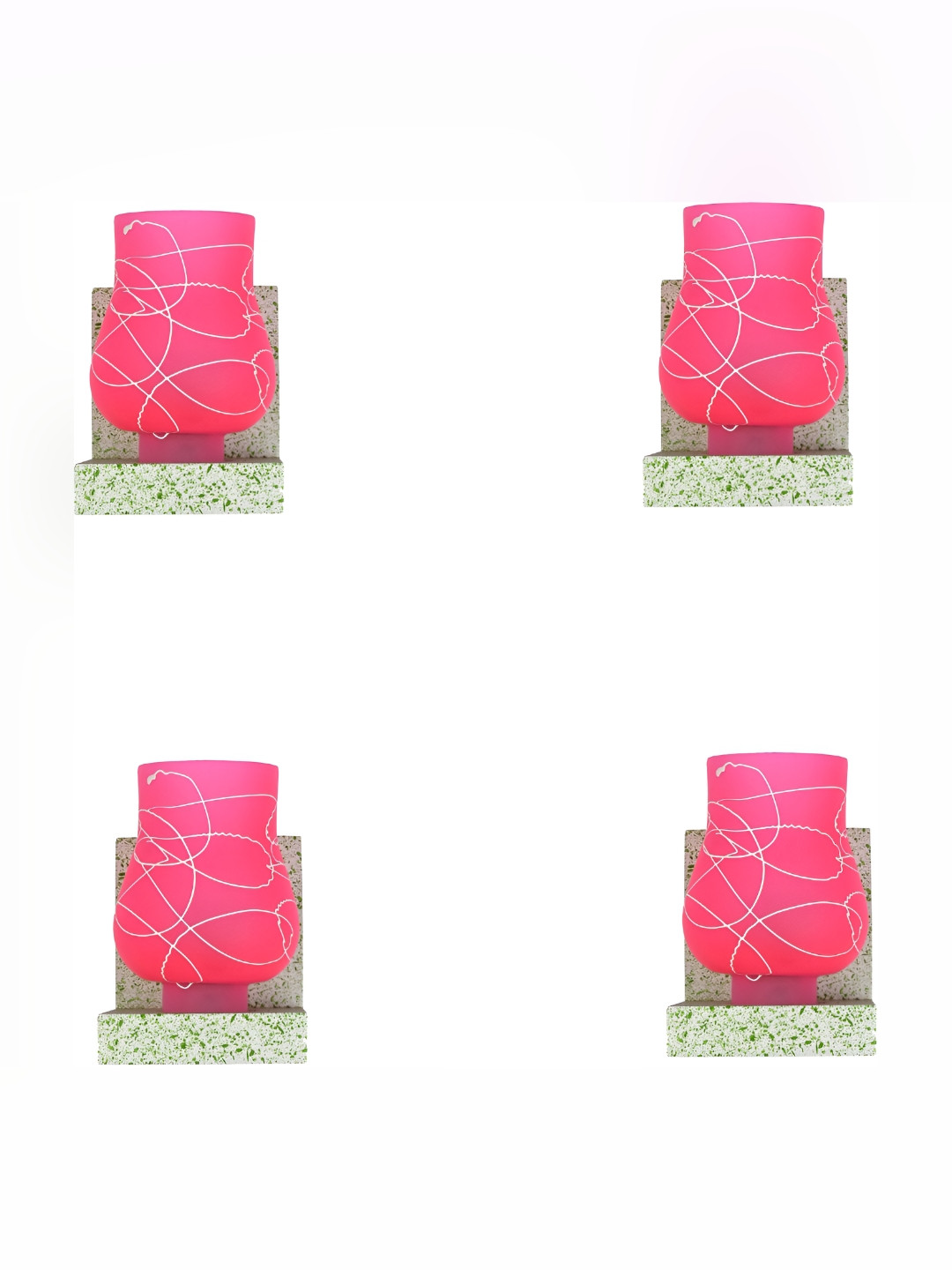 

Afast Pink 4 Pcs Textured Wall Lamps