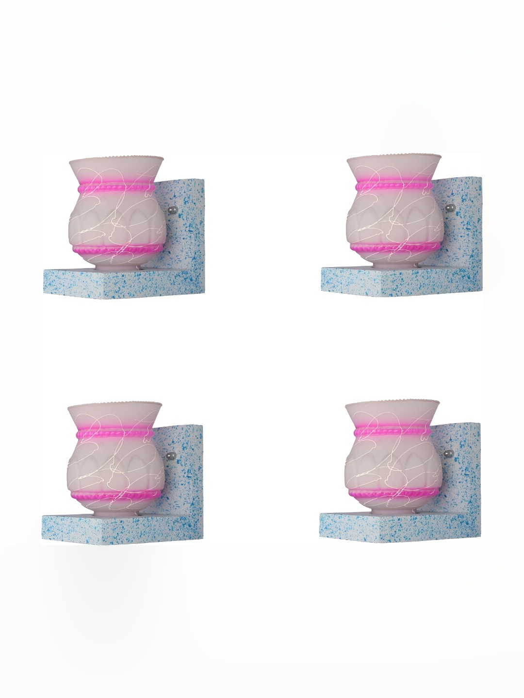 

Afast White & Pink 4 Pieces Bell Shaped Glass Wall Lamps