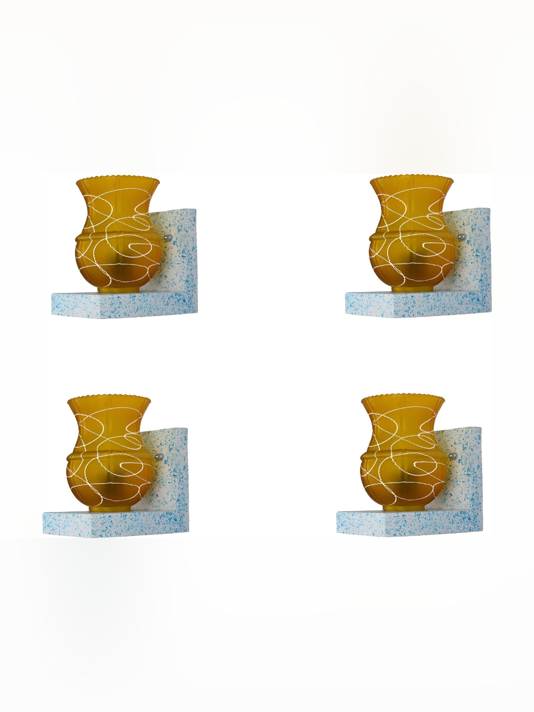 

Afast Yellow 4 Pieces Bell Shaped Glass Wall Lamps