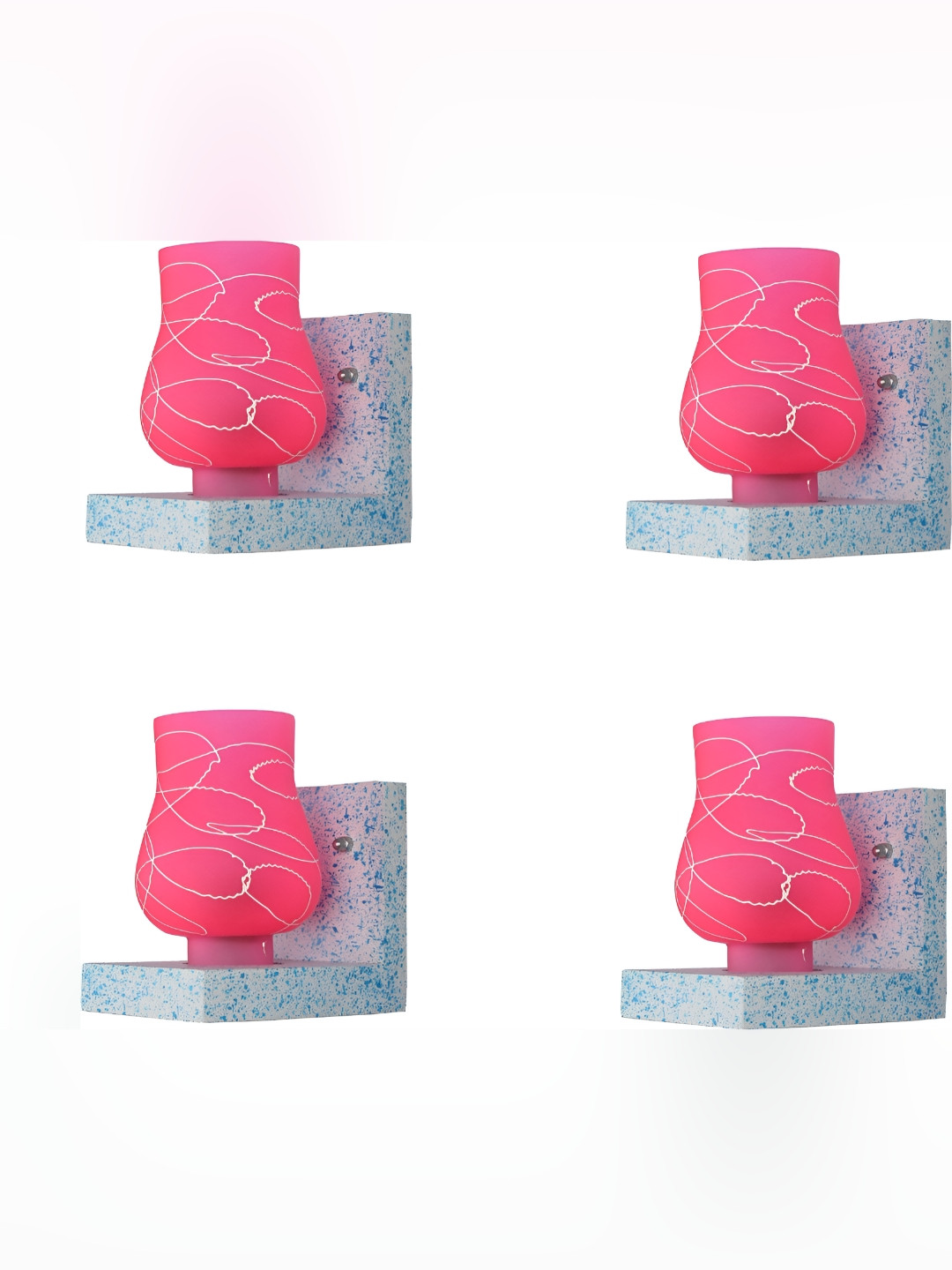 

Afast Pink & Blue 4 Pieces Printed Contemporary Glass Wall Lamps