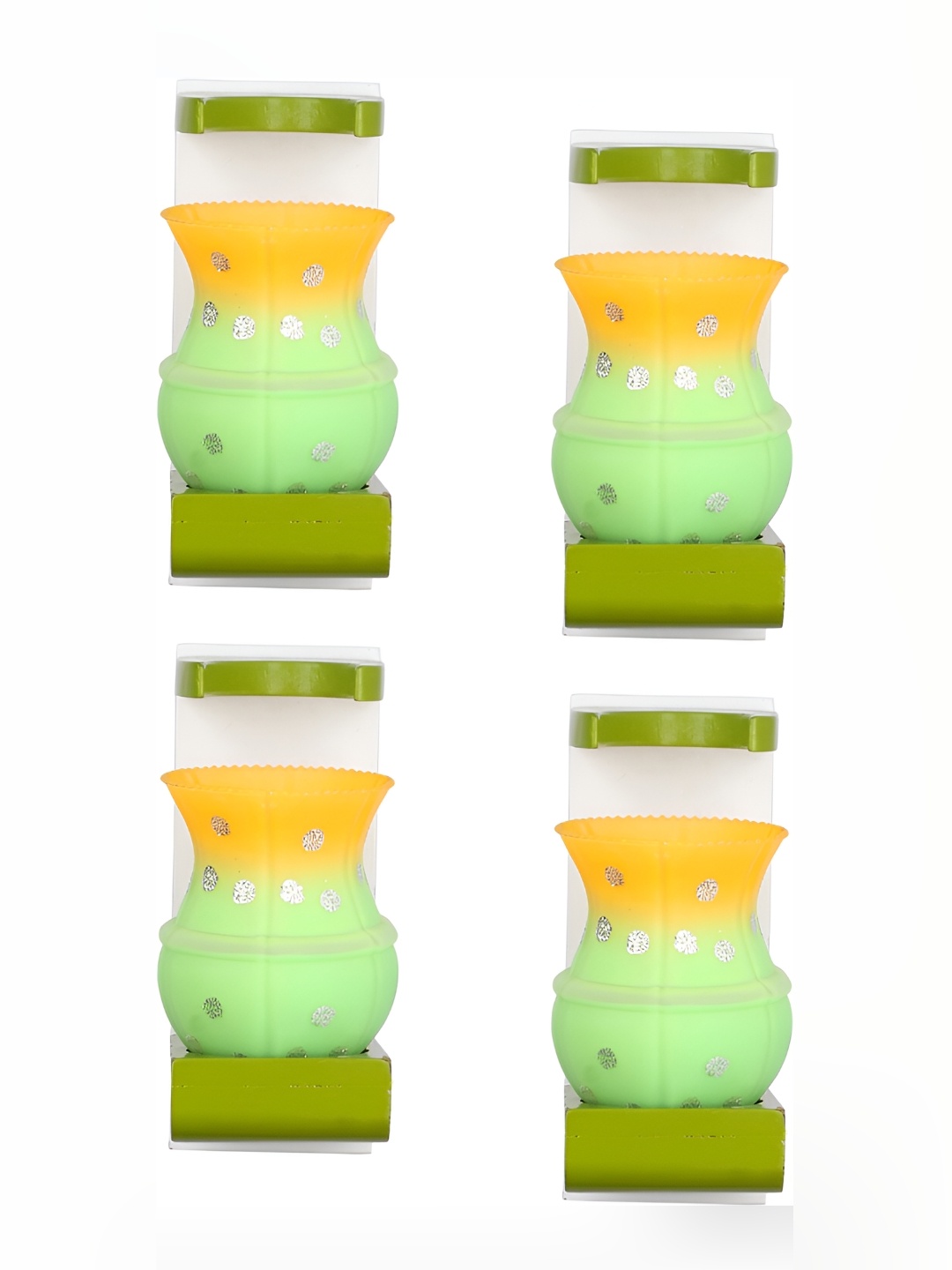 

Afast Green & Yellow 4 Pieces Textured Contemporary Glass Wall Lamps