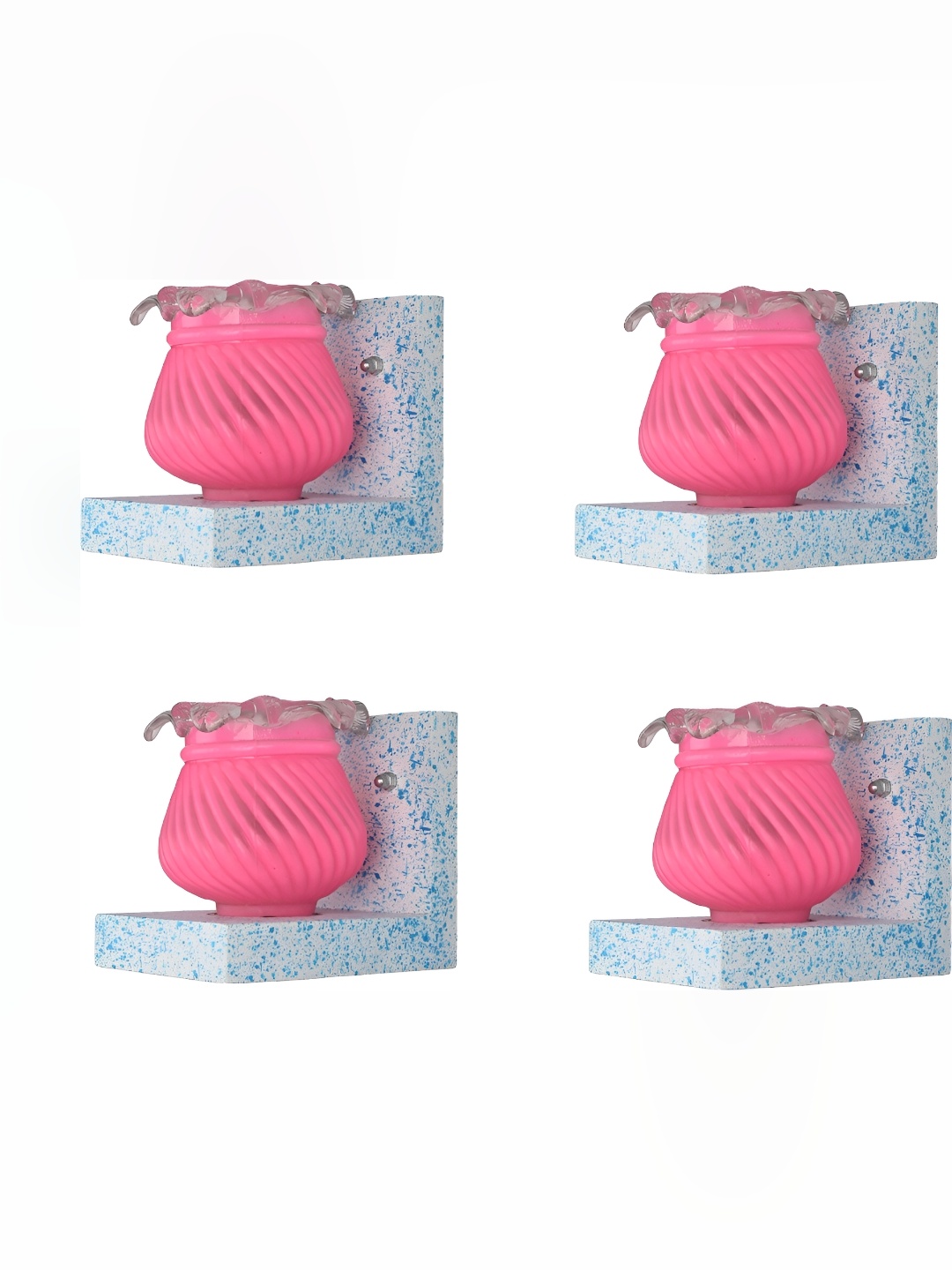 

Afast White & Pink 4 Pieces Textured Abstract Shaped Glass Wall Lamp