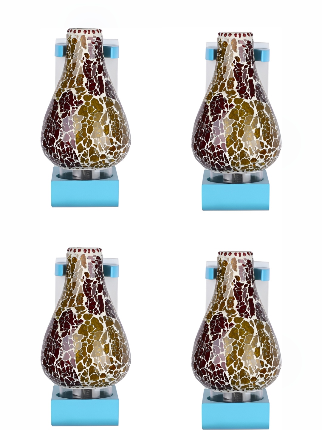 

Afast White & Gold Toned 4 Pieces Printed Abstract Shaped Glass Wall Lamp