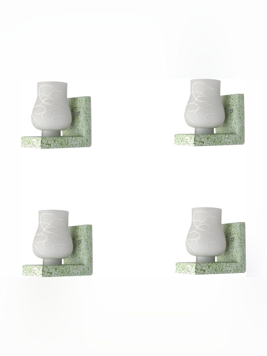 

Afast White 4 Pieces Printed Glass Wall Lamps