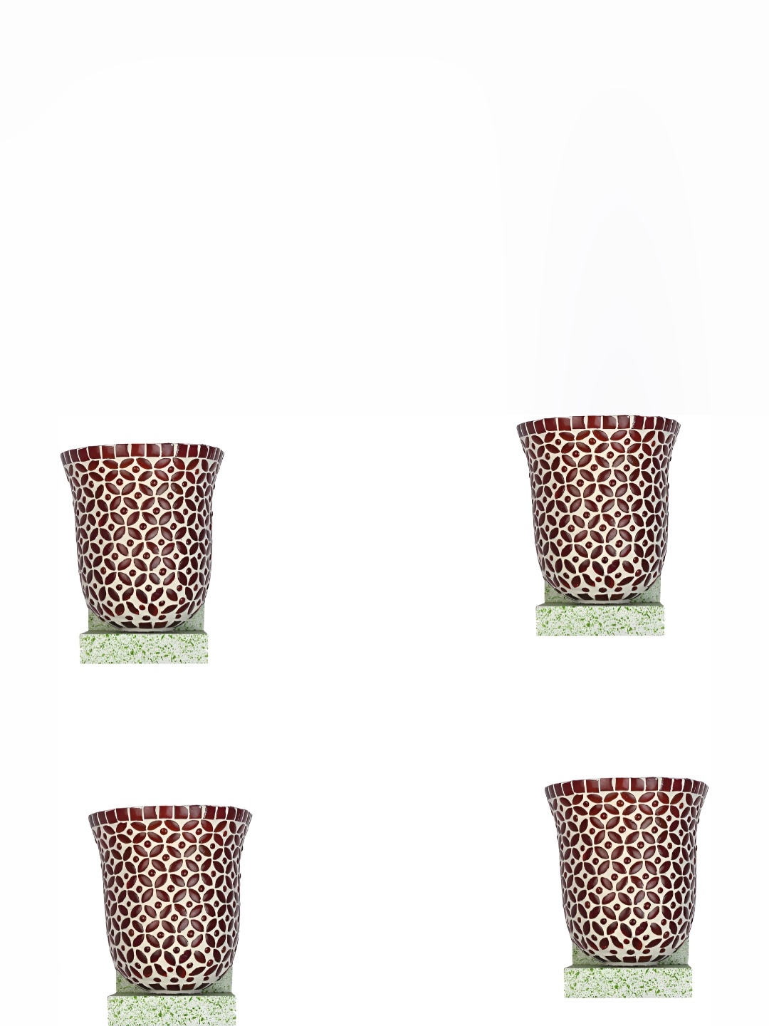 

Afast Maroon 4 Pieces Printed Glass Wall Lamps
