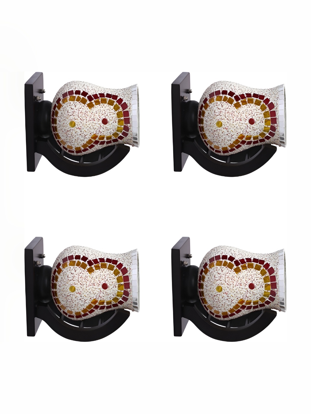 

Afast White 4 Pieces Printed Glass Wall Lamps