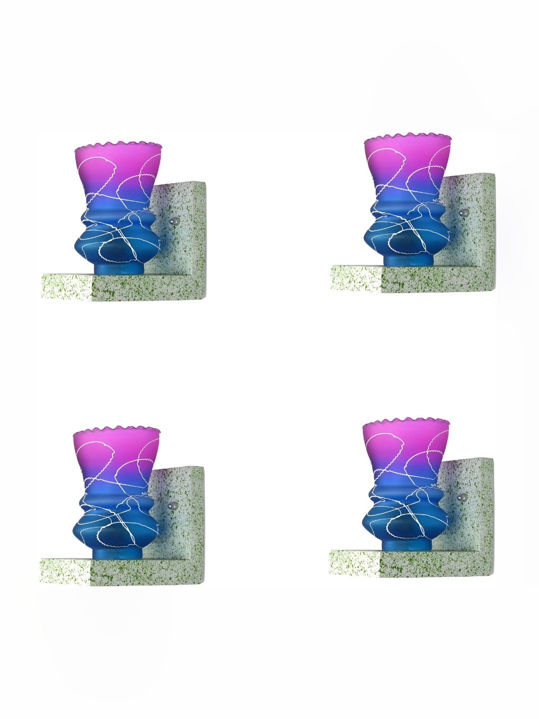 

Afast Blue 4 Pink Glass Wall Lamp