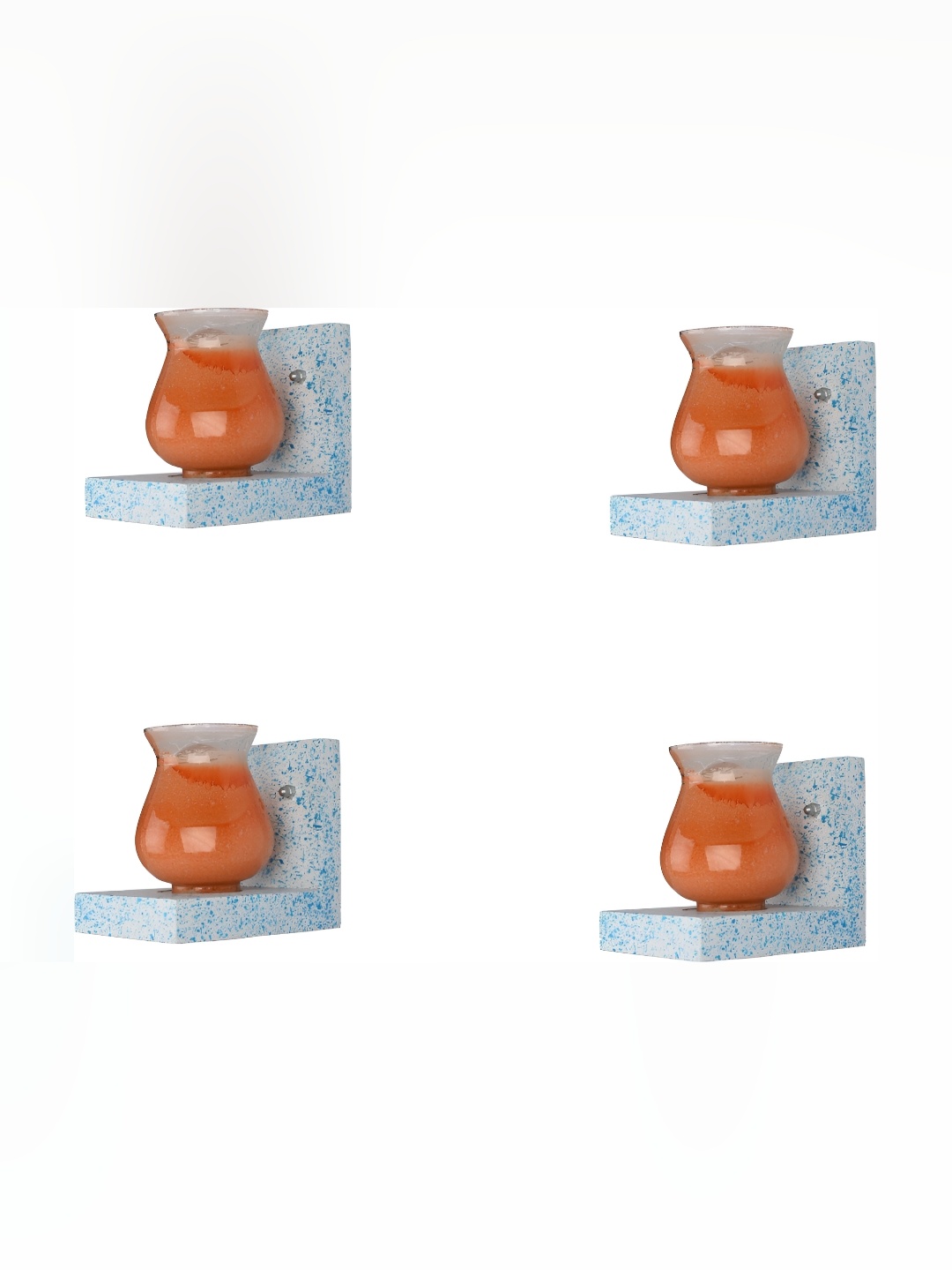 

Afast Orange 4 Pieces Abstract Shaped Contemporary Glass Wall Lamps