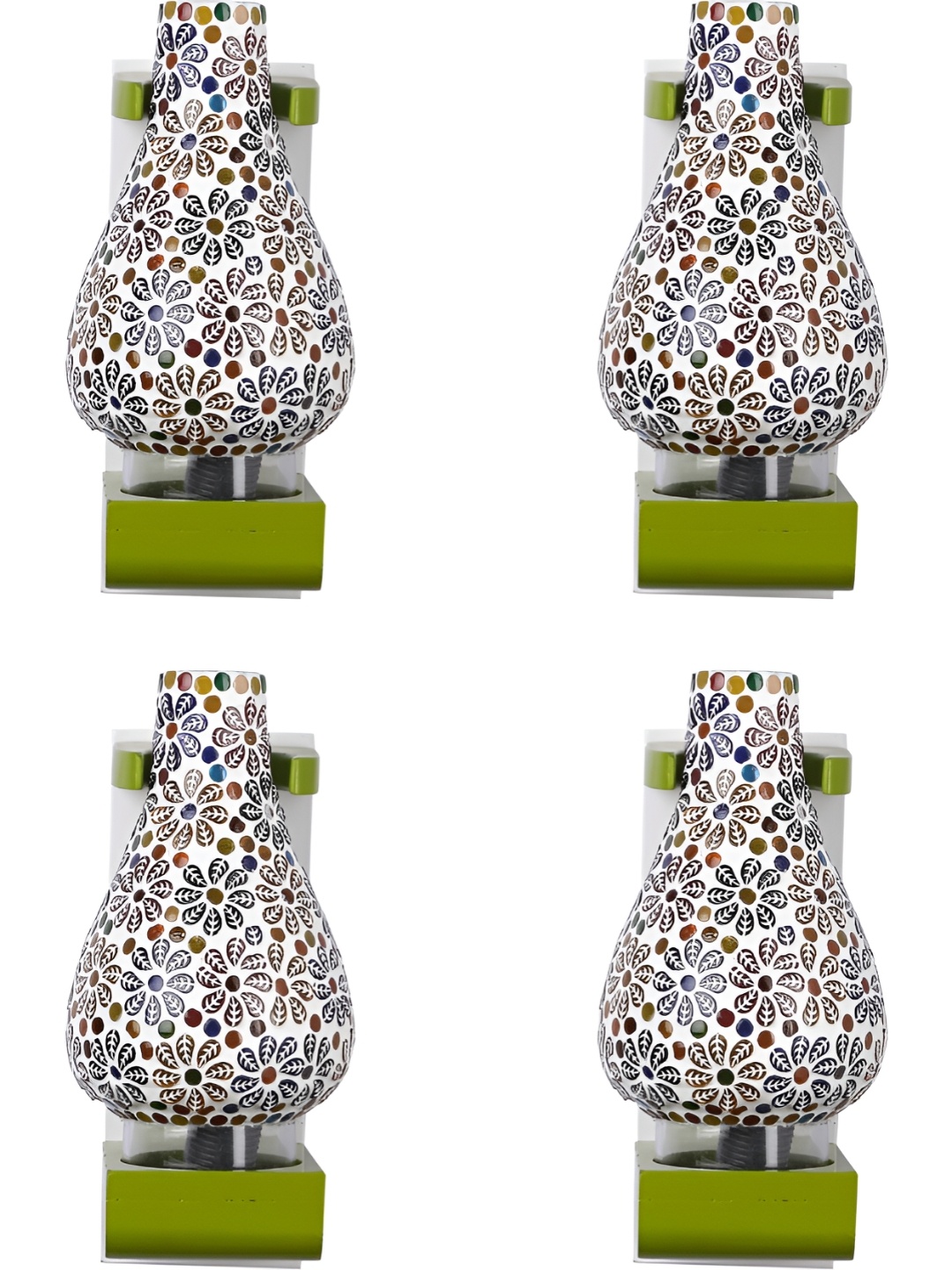 

Afast White & Blue 4 Pieces Textured Abstract Shaped Contemporary Glass Wall Lamps