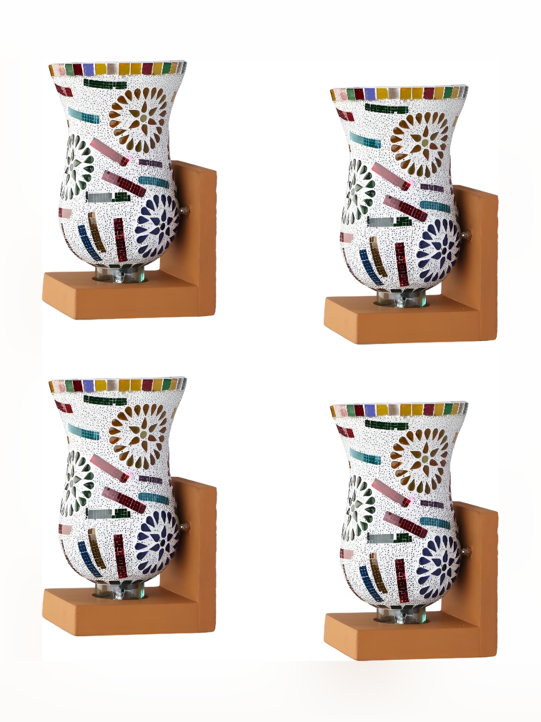 

Afast White & Green 4 Pieces Bell Shaped Glass Wall Lamp