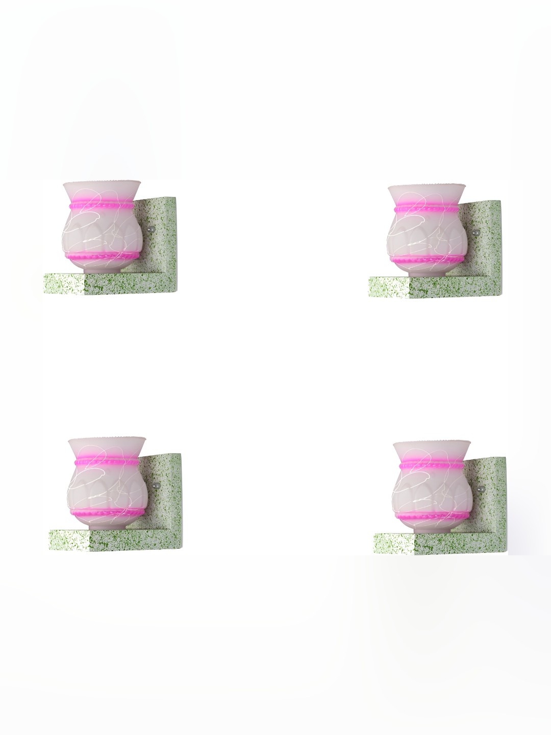 

Afast White & Pink 4 Pcs Glass Wall Lamp