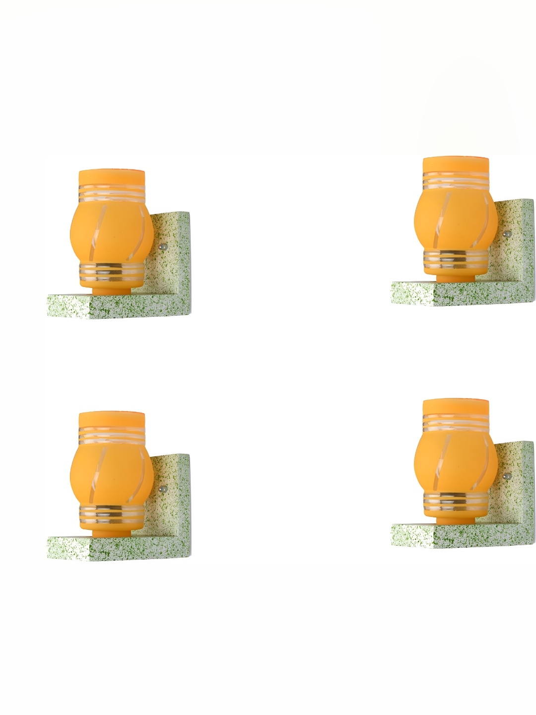 

Afast Orange & Beige 4 Pcs Printed Contemporary Glass Wall Lamp