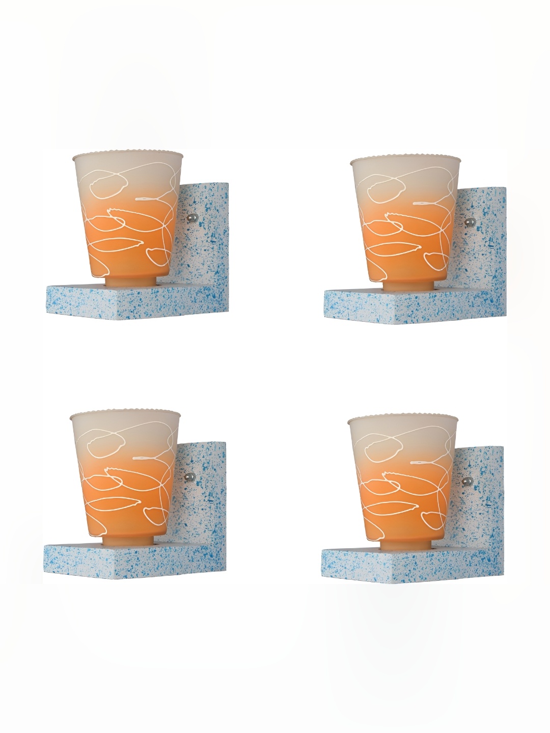 

Afast Orange & White 4 Pcs Glass Wall Lamp