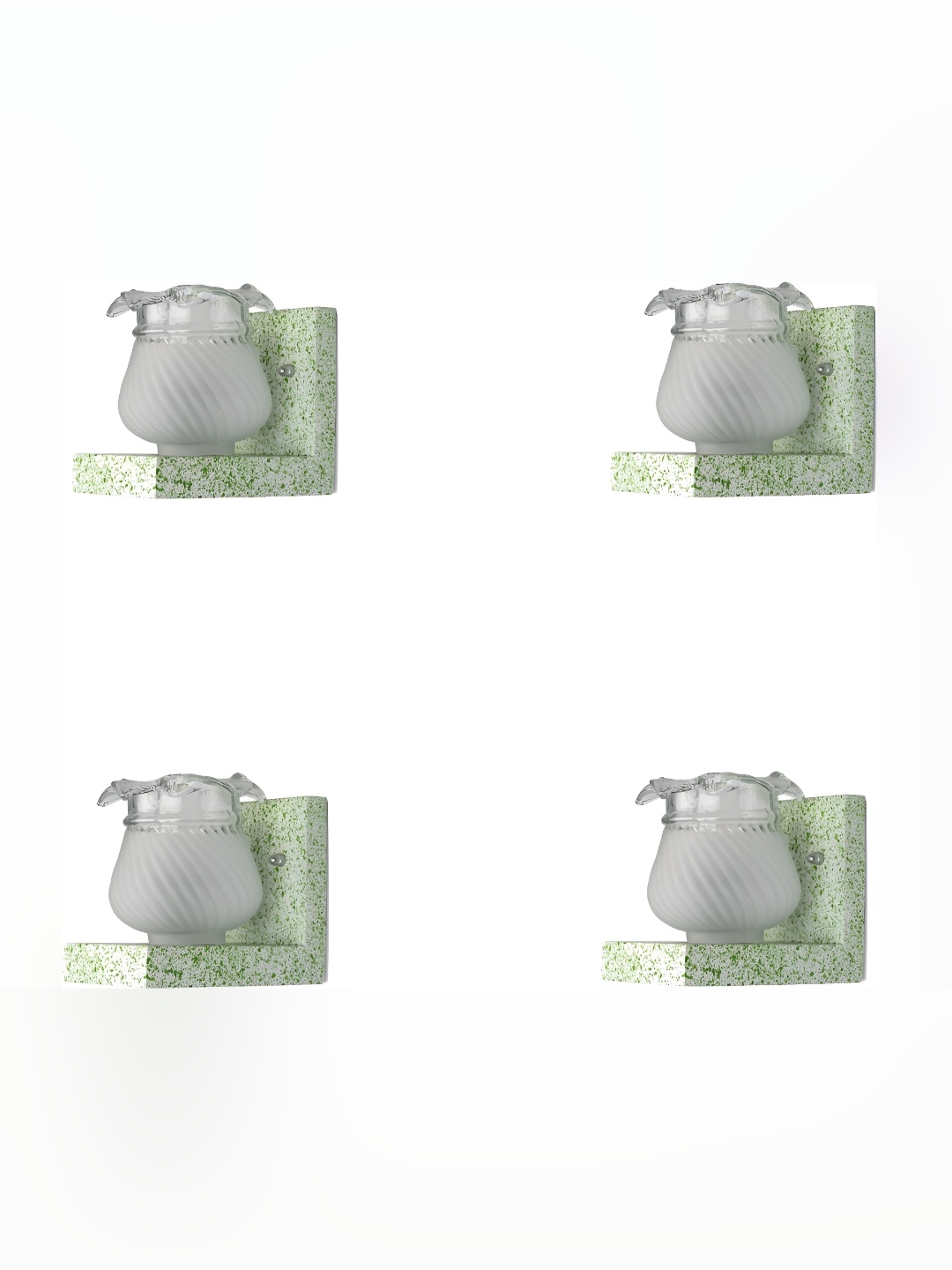 

Afast Grey & Green 4 Pieces Textured Abstract Shaped Glass Contemporary Wall Lamp