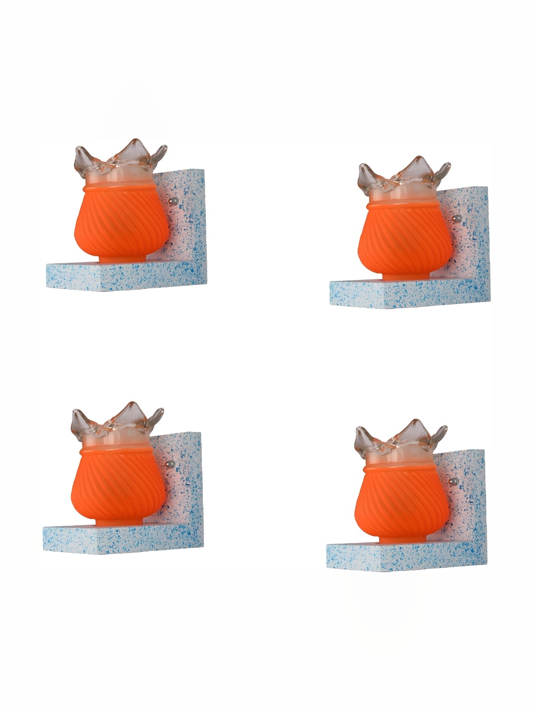 

Afast Orange & White 4Pcs Textured Glass Wall Lamp