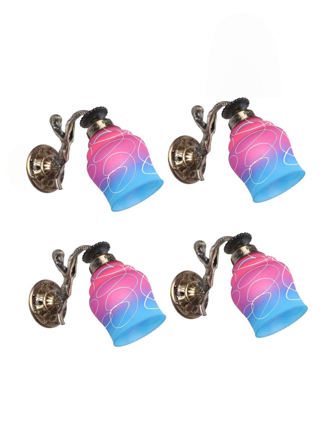 

Afast Blue & Pink 4 Pieces Glass Wall Lamp