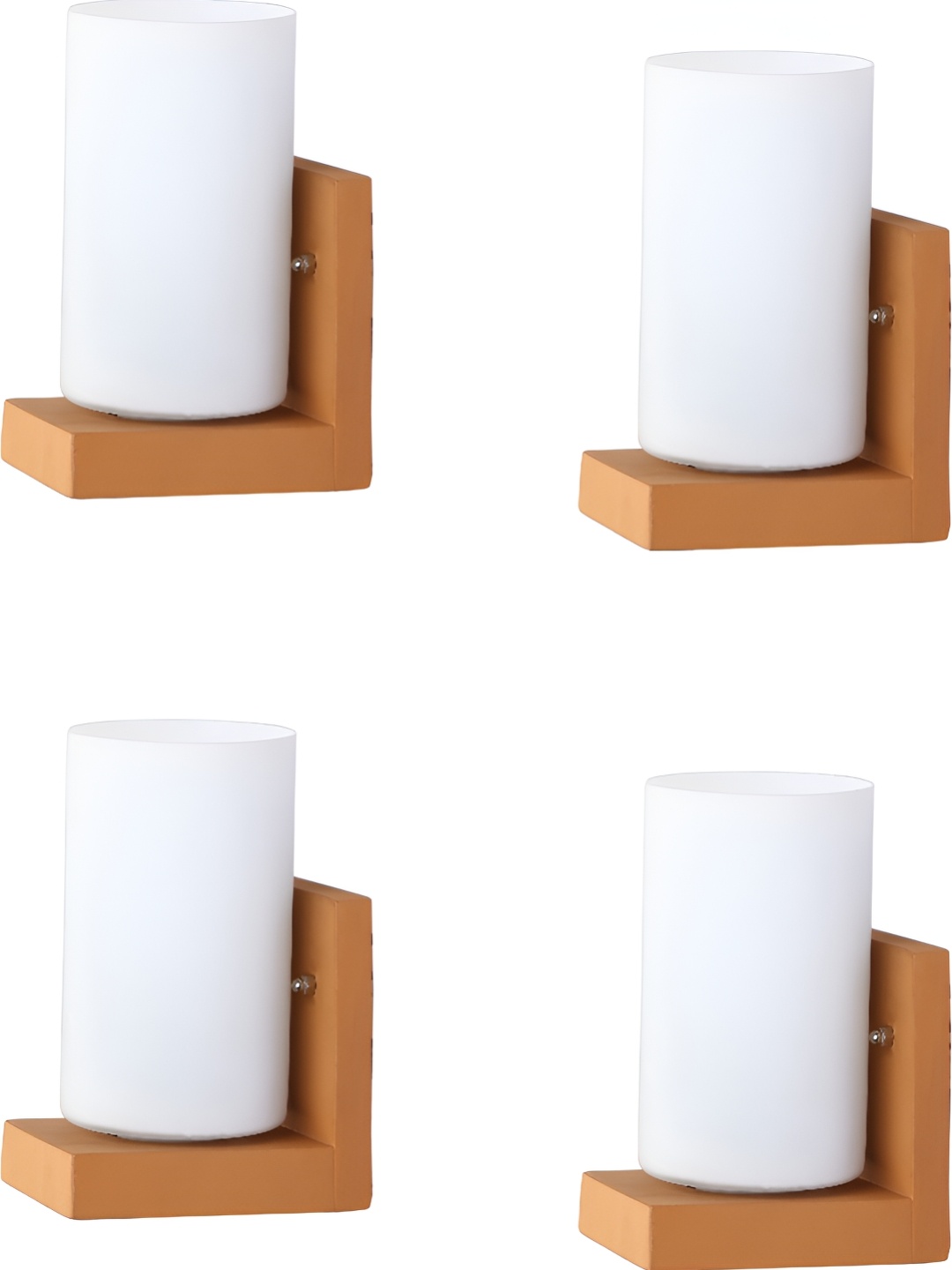 

Afast White 4 Pieces Cylindrical Glass Wall Lamps