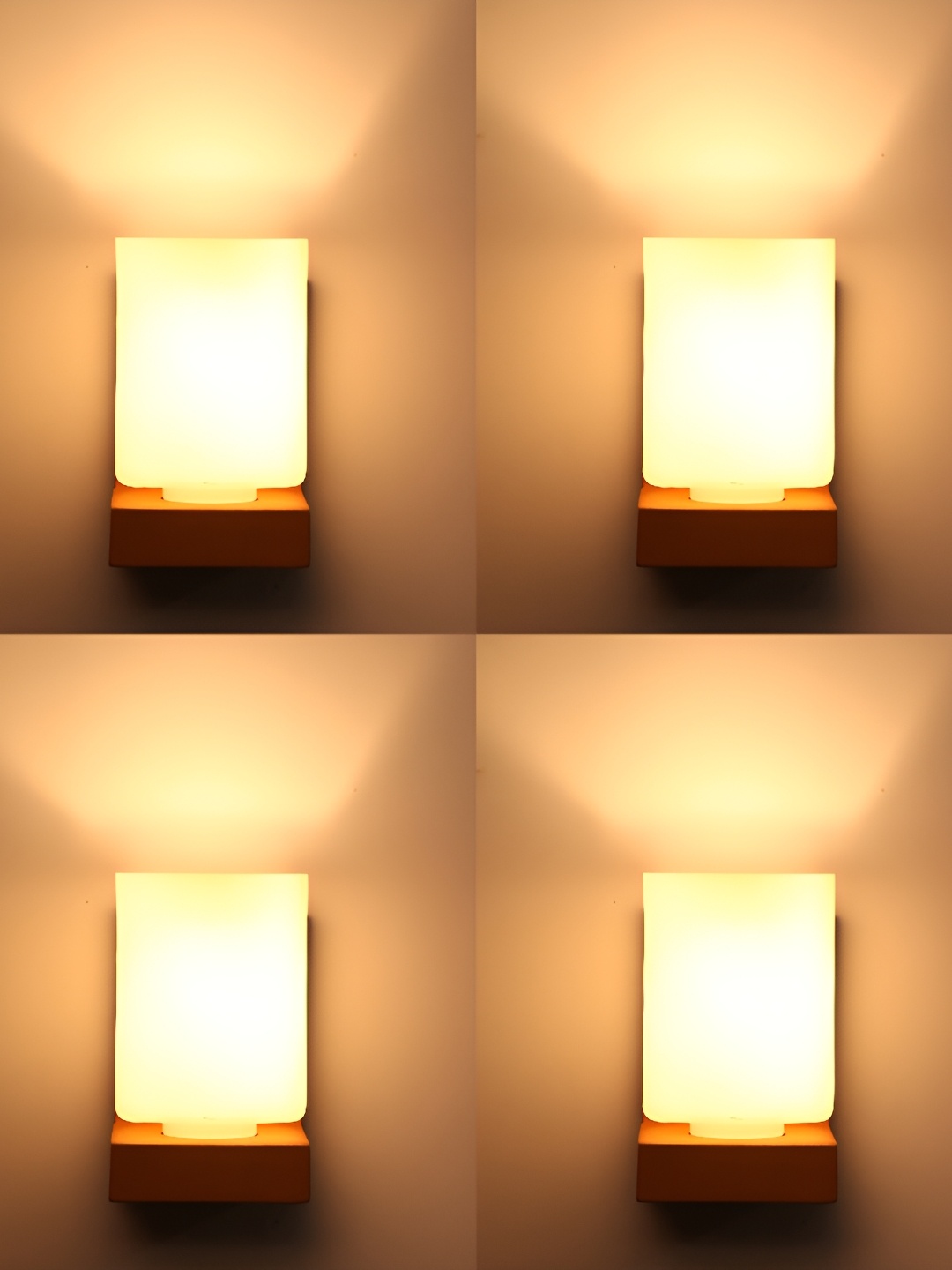 

Afast White & Brown 4 Pieces Printed Contemporary Glass Wall Lamps