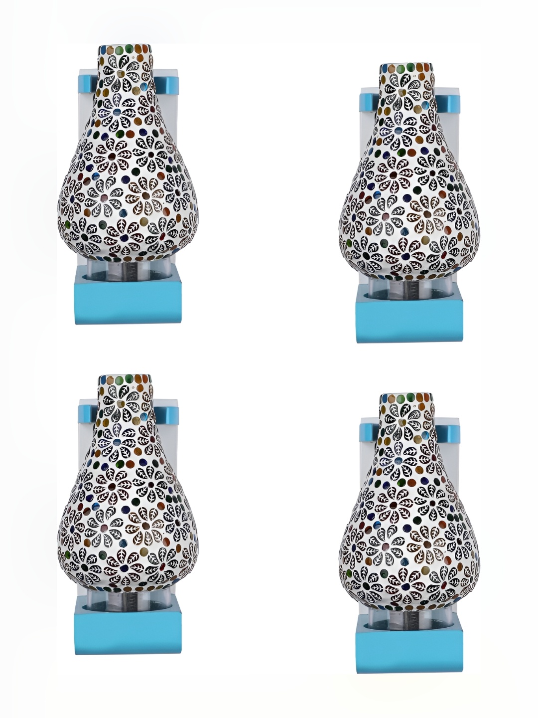 

Afast Beige & Blue 4 Pieces Textured Contemporary Glass Wall Lamps