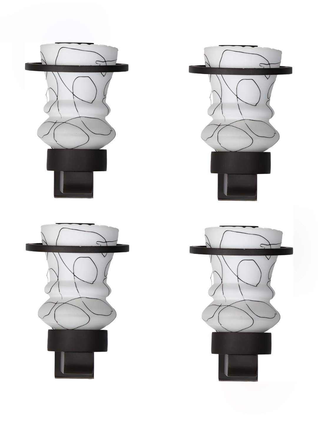 

Afast Black & White 4 Pieces Printed Contemporary Glass Wall Lamps