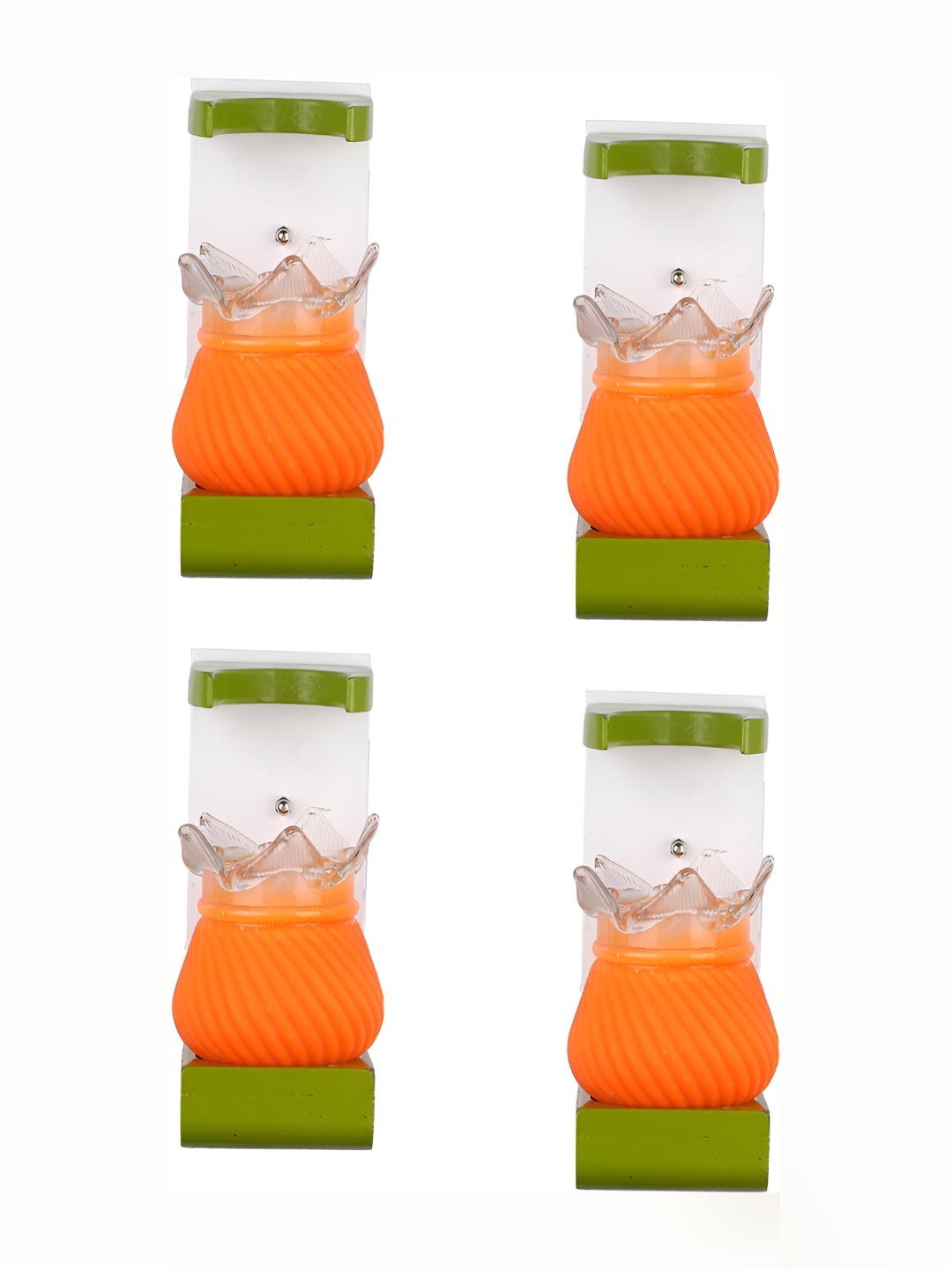 

Afast Orange & White 4 Pieces Textured Contemporary Glass Wall Lamps