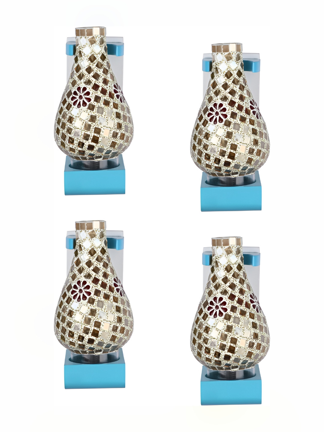 

Afast Beige & Blue 4 Pieces Textured Contemporary Glass Wall Lamps