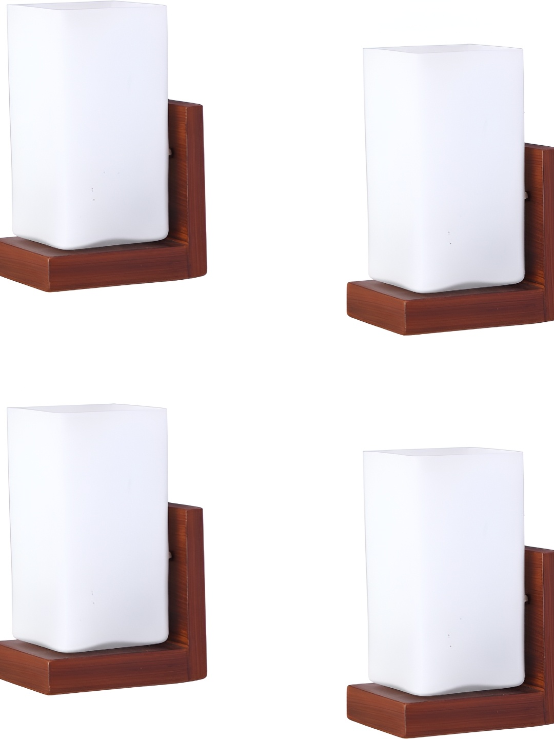 

Afast White & Brown 4 Pieces Printed Contemporary Glass Wall Lamp