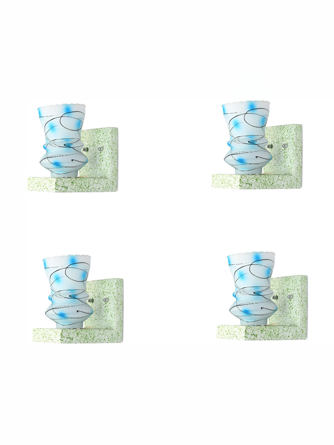 

Afast White & Brown 4 Pieces Printed Contemporary Glass Wall Lamp