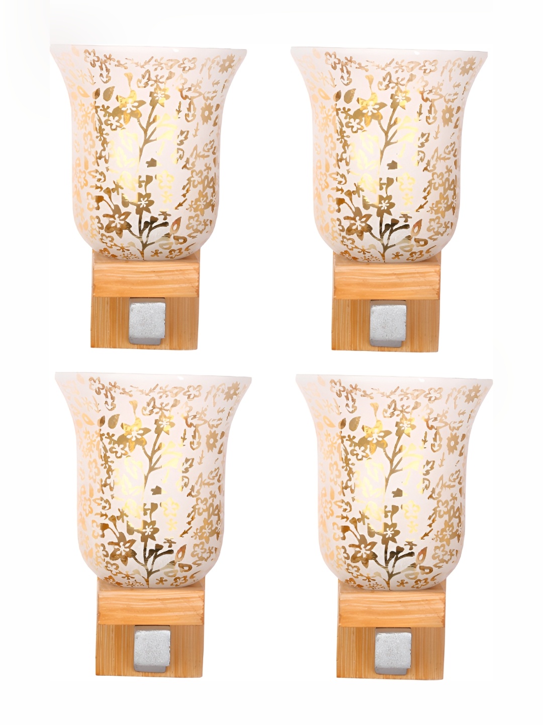 

Afast White & Gold Toned 4 Pieces Printed Contemporary Glass Wall Lamp