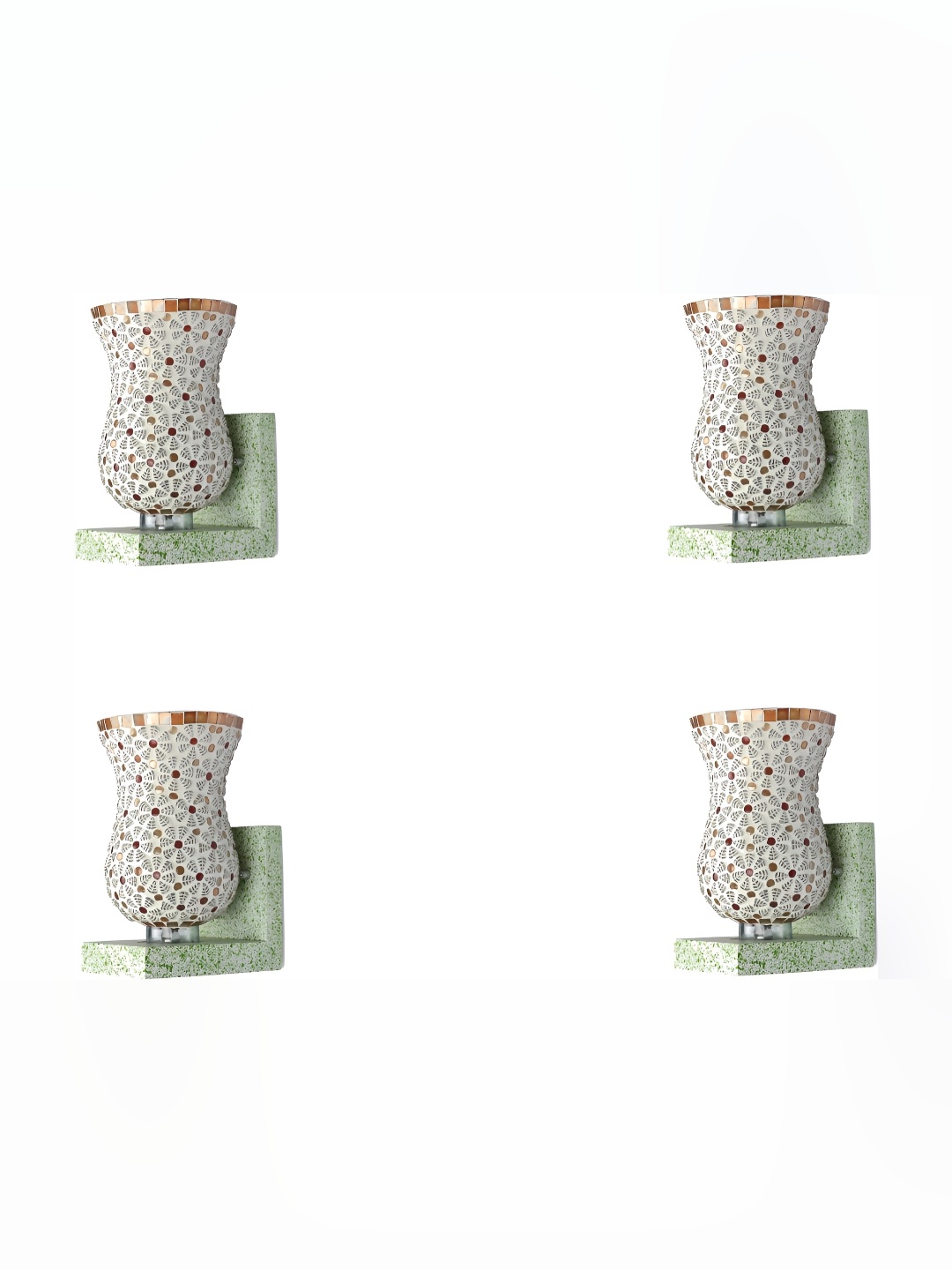 

Afast White & Brown 4 Pieces Printed Contemporary Glass Wall Lamp