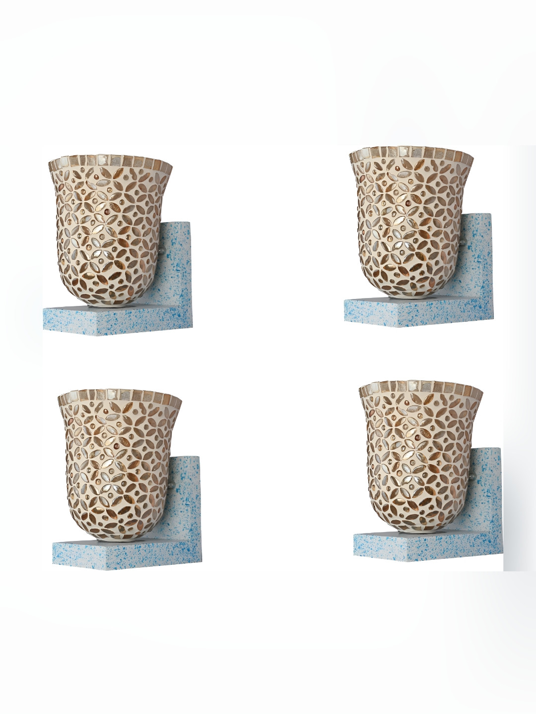 

Afast Beige & Brown 4 Pieces Printed Contemporary Glass Wall Lamp