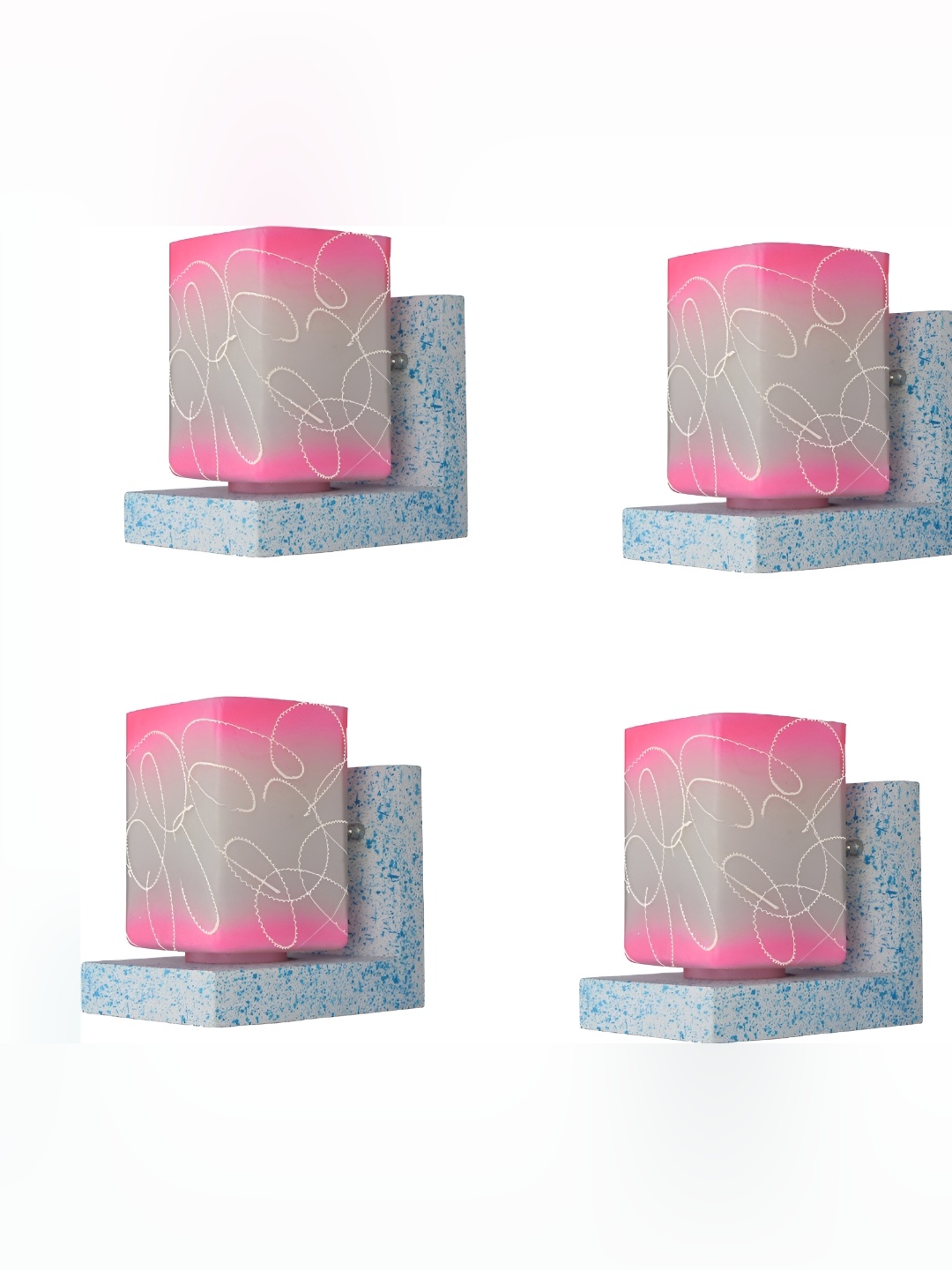 

Afast Yellow & White 4 Pieces Textured Glass Wall Lamps