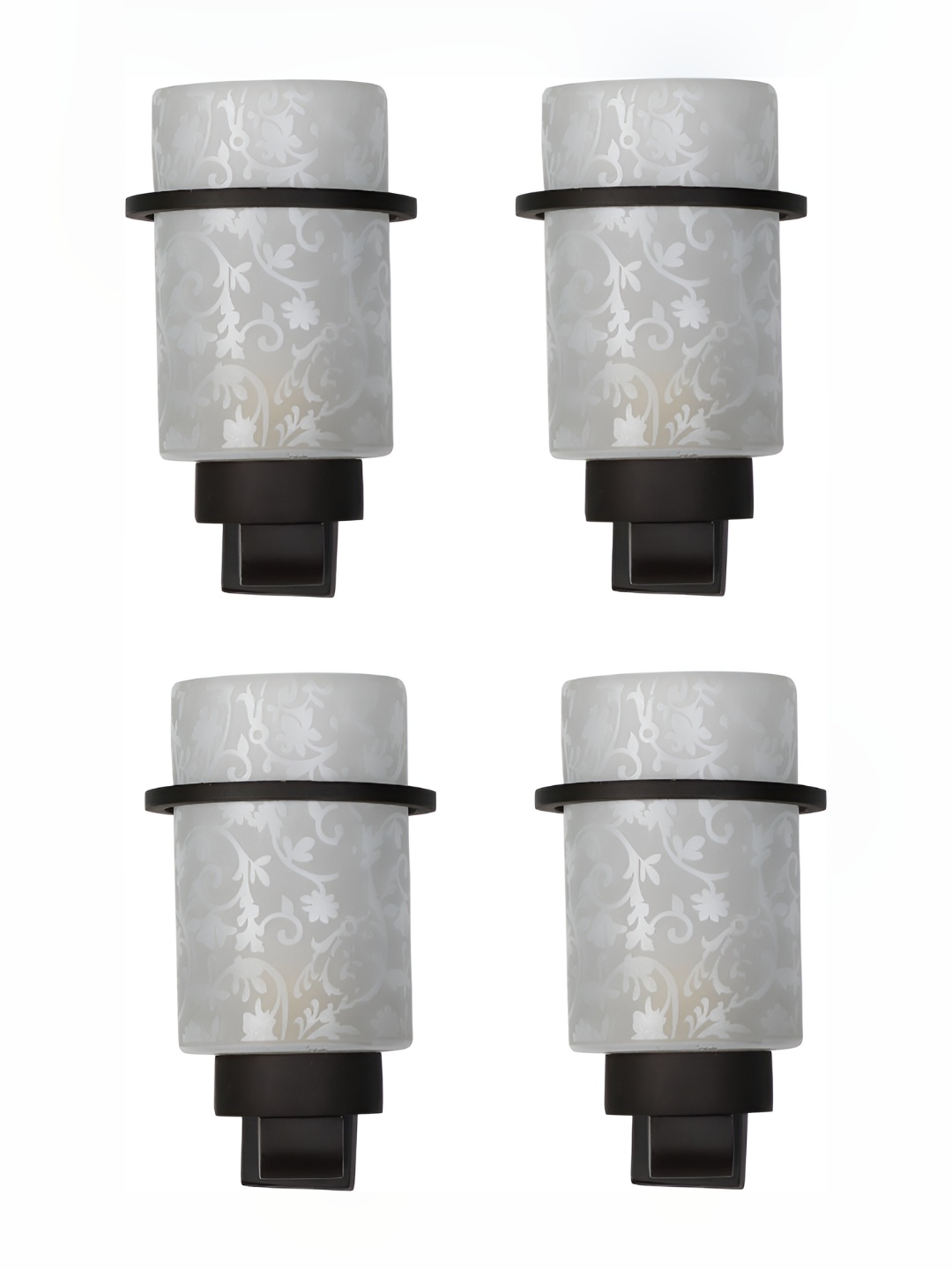 

Afast White & Black 4 Pieces Textured Glass Wall Lamps