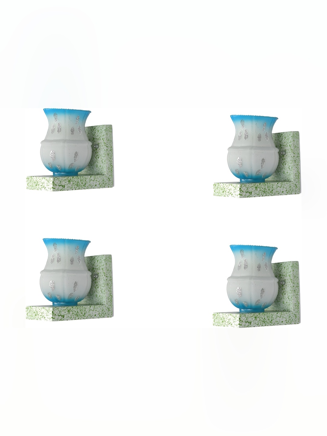 

Afast White & Blue 4 Pieces Textured Contemporary Glass Wall Lamps
