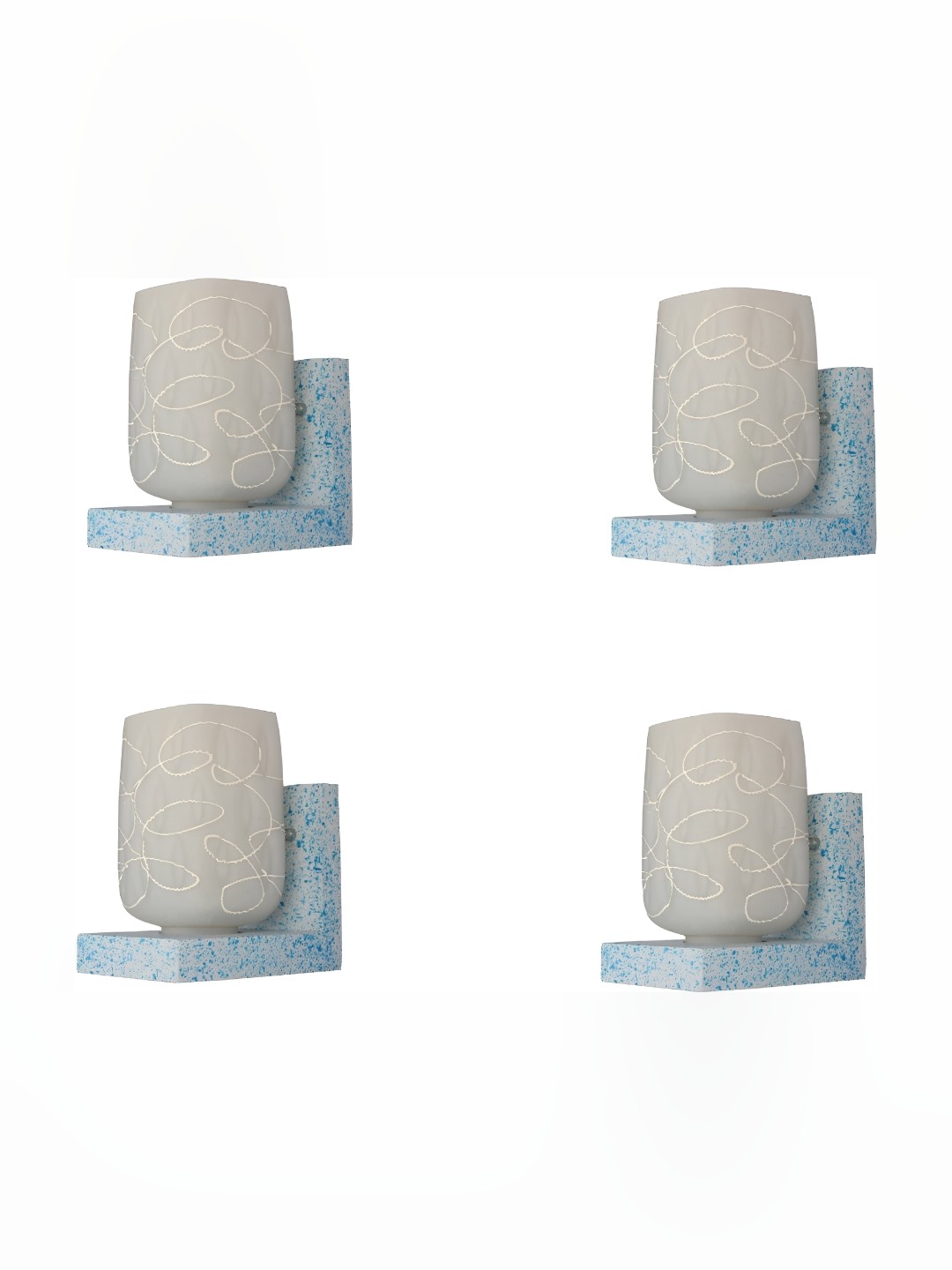 

Afast White 4 Pieces Printed Contemporary Glass Wall Lamps