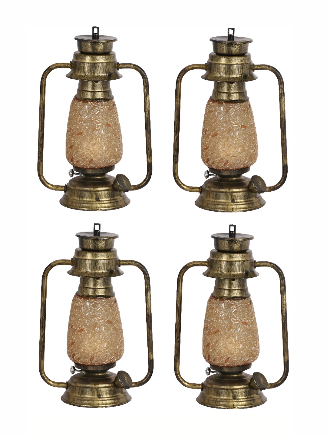 

Afast Gold Toned & Beige 4 Pieces Textured Contemporary Glass Wall Lamps