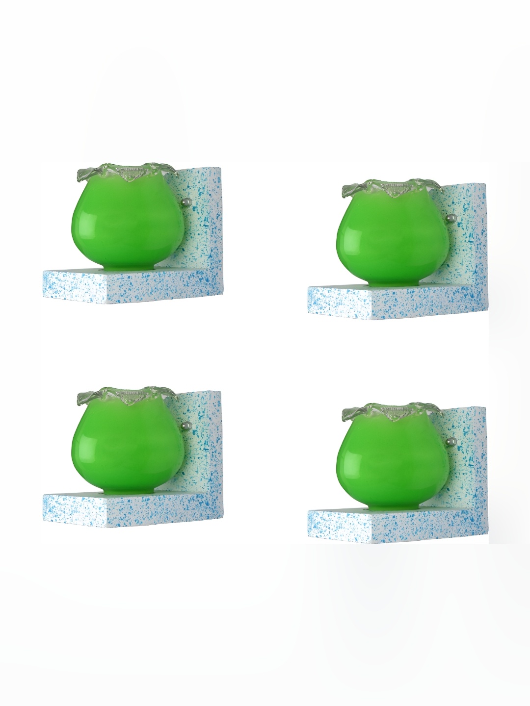 

Afast Green and White 4 Pieces Glass Wall Lamps