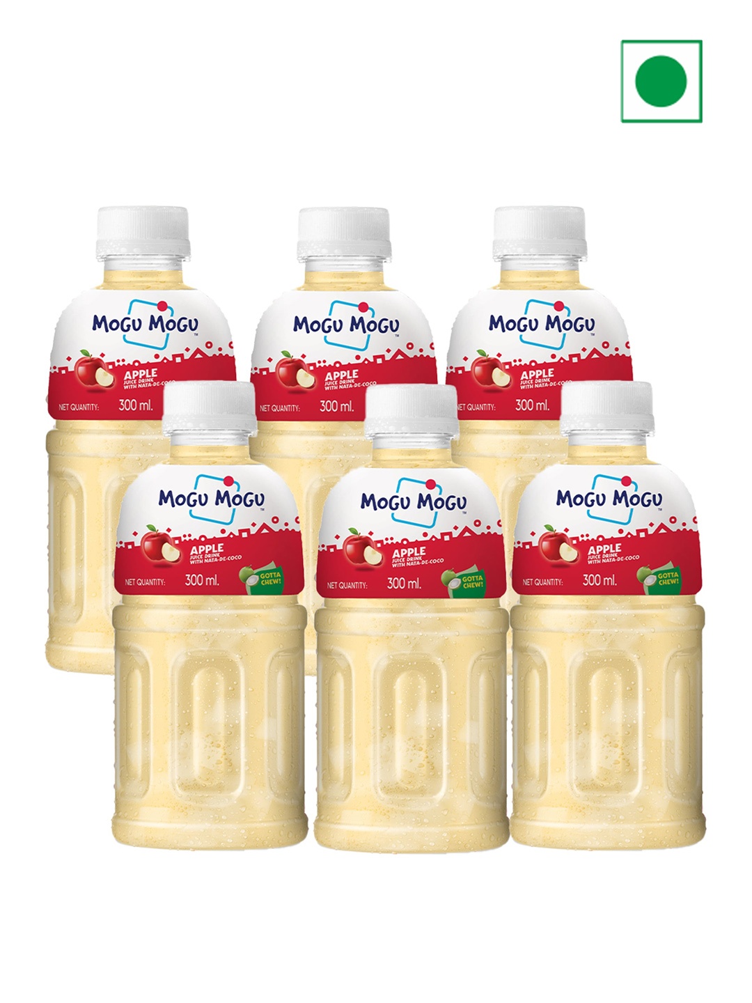 

Mogu Mogu Set Of 6 Apple Juice-1800ml, White