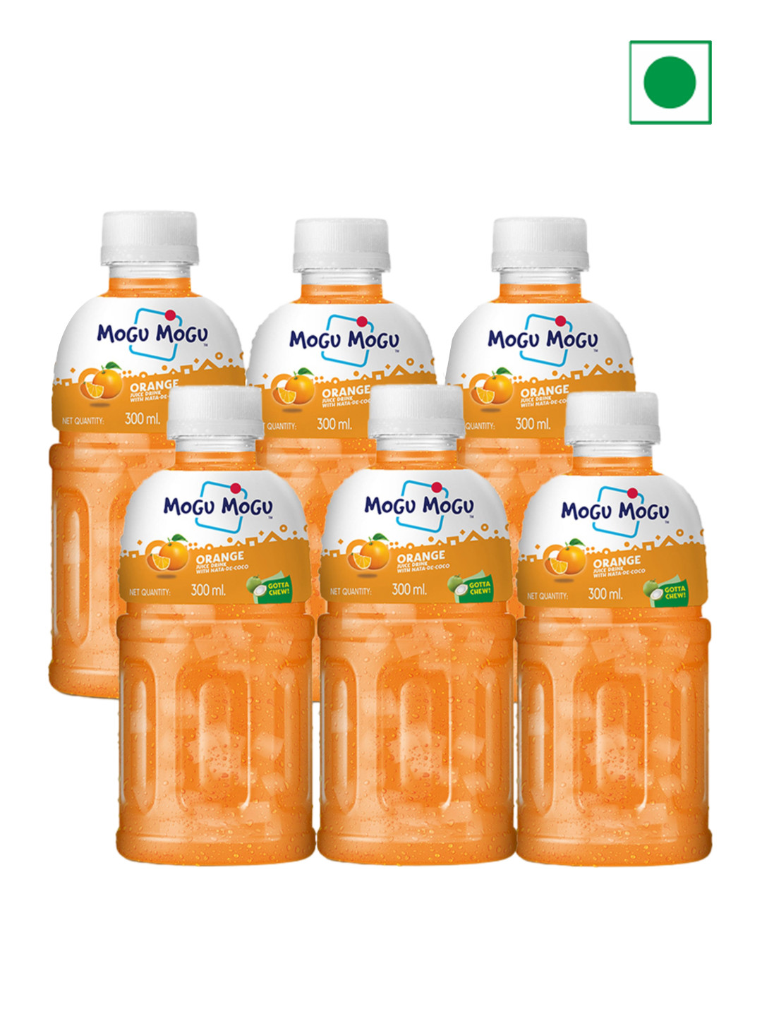 

Mogu Mogu Set Of 6 Orange Juices- 1800 ml, White