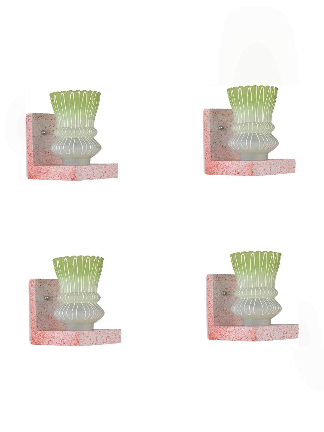 

Afast White & Green 4 Pieces Bell Shaped Glass Wall Lamp