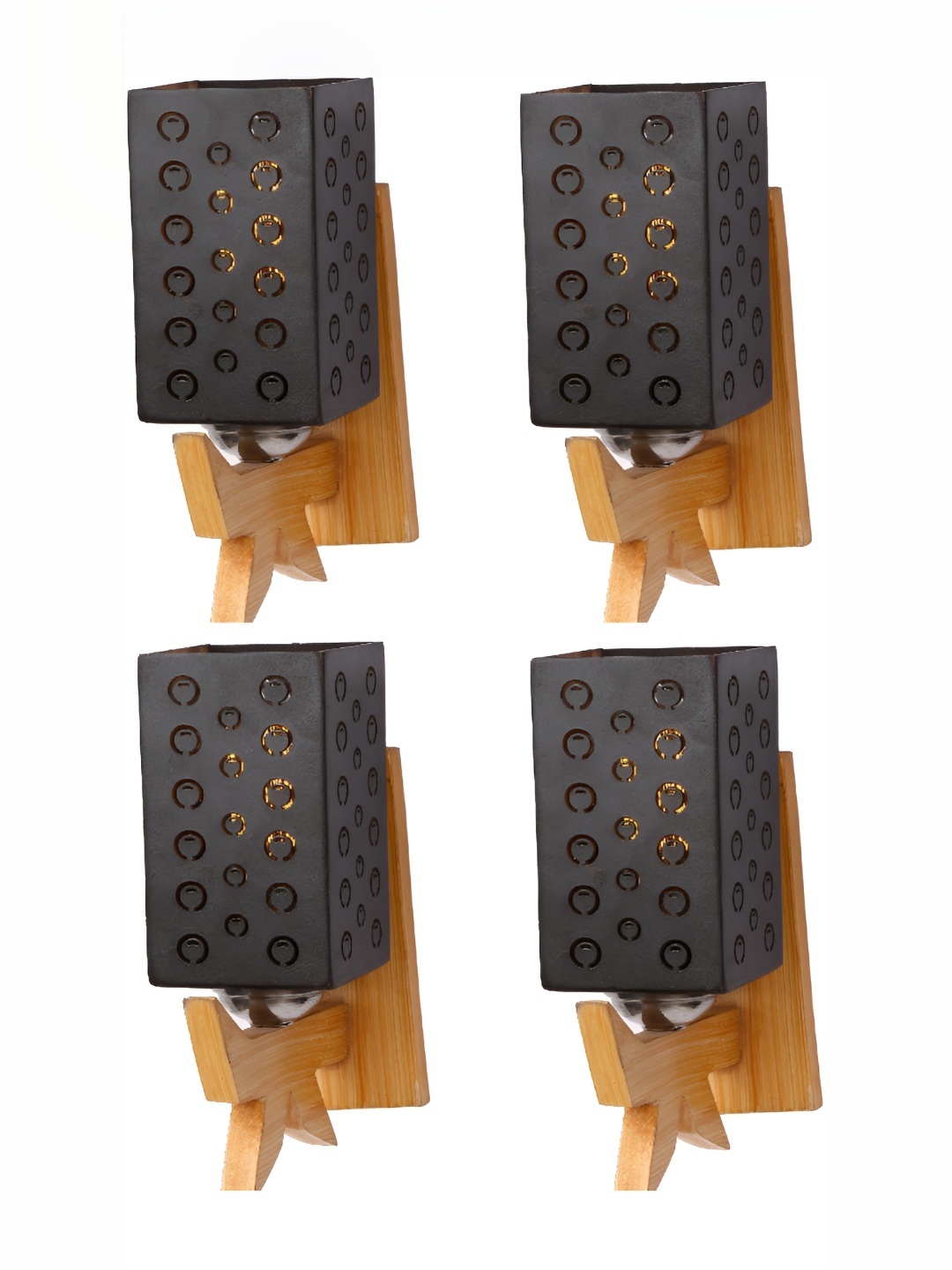 

Afast Black 4 Pieces Rectangular Wooden Wall Lamps