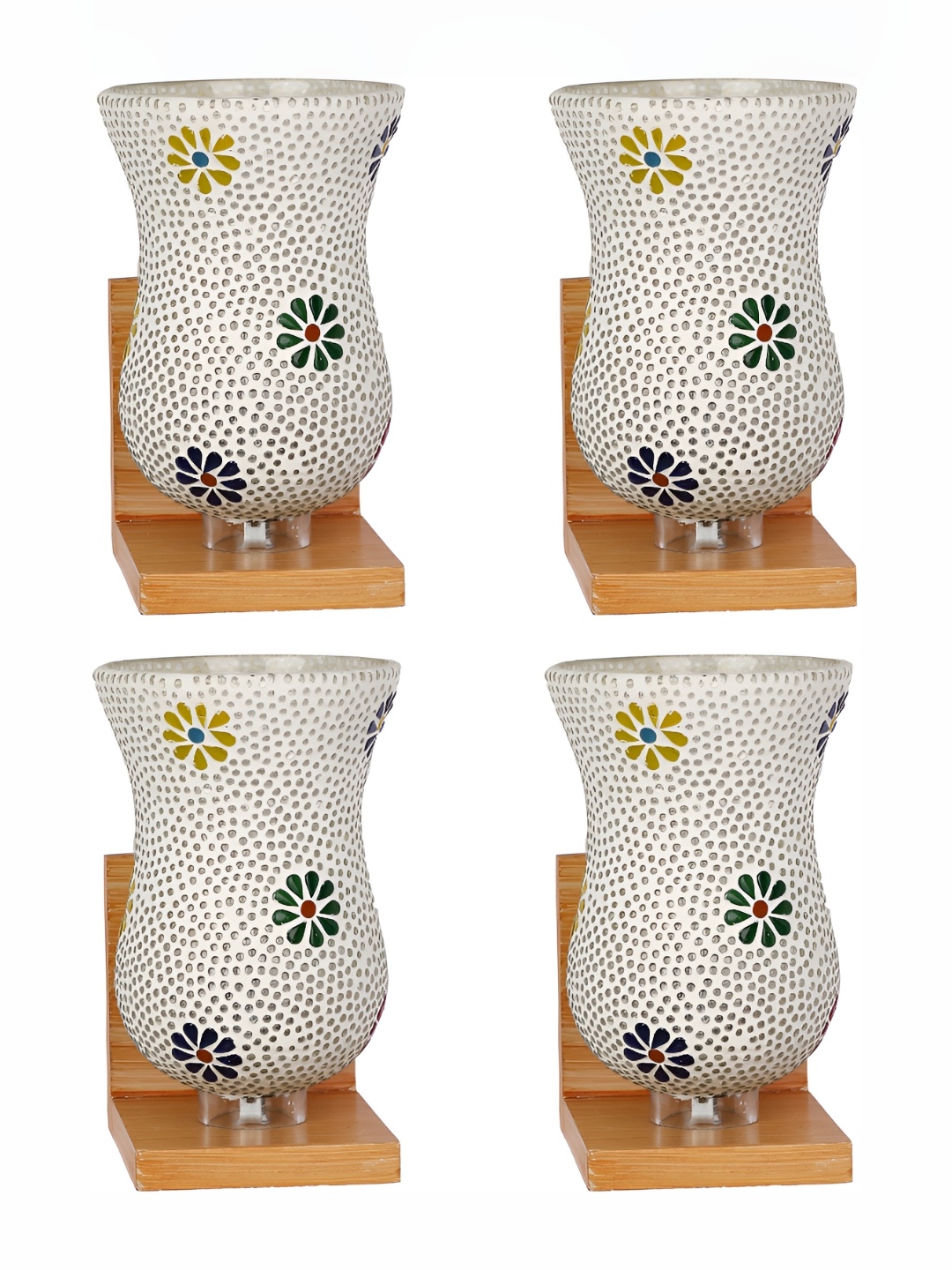 

Afast White & Green 4 Pieces Bell Shaped Glass Wall Lamps