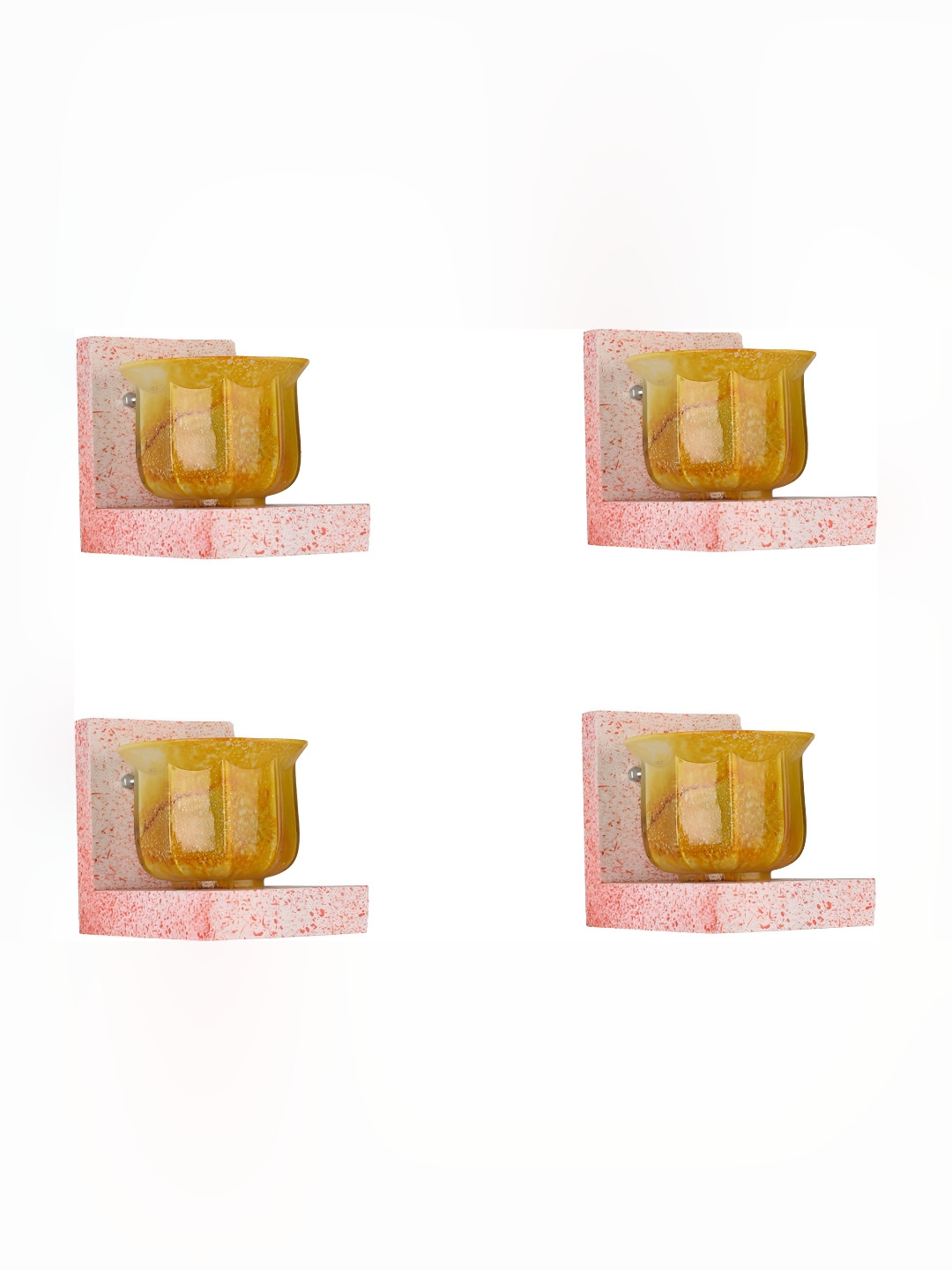 

Afast Yellow 4 Pieces Abstract Shaped Contemporary Glass Wall Lamps