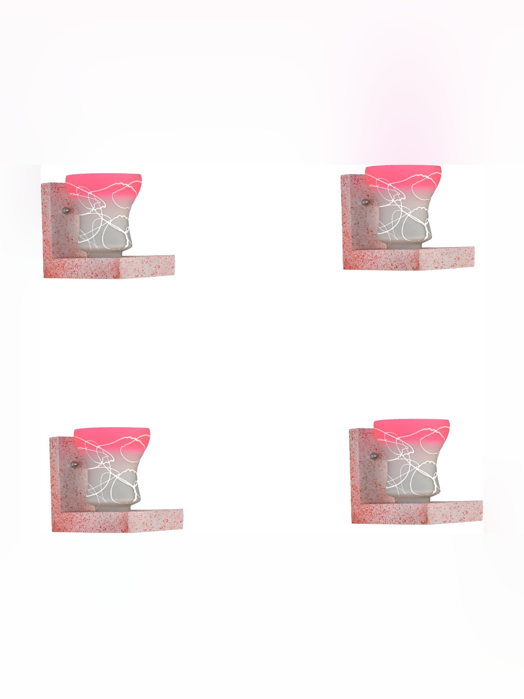 

Afast Pink 4 Pieces Glass Wall Lamp