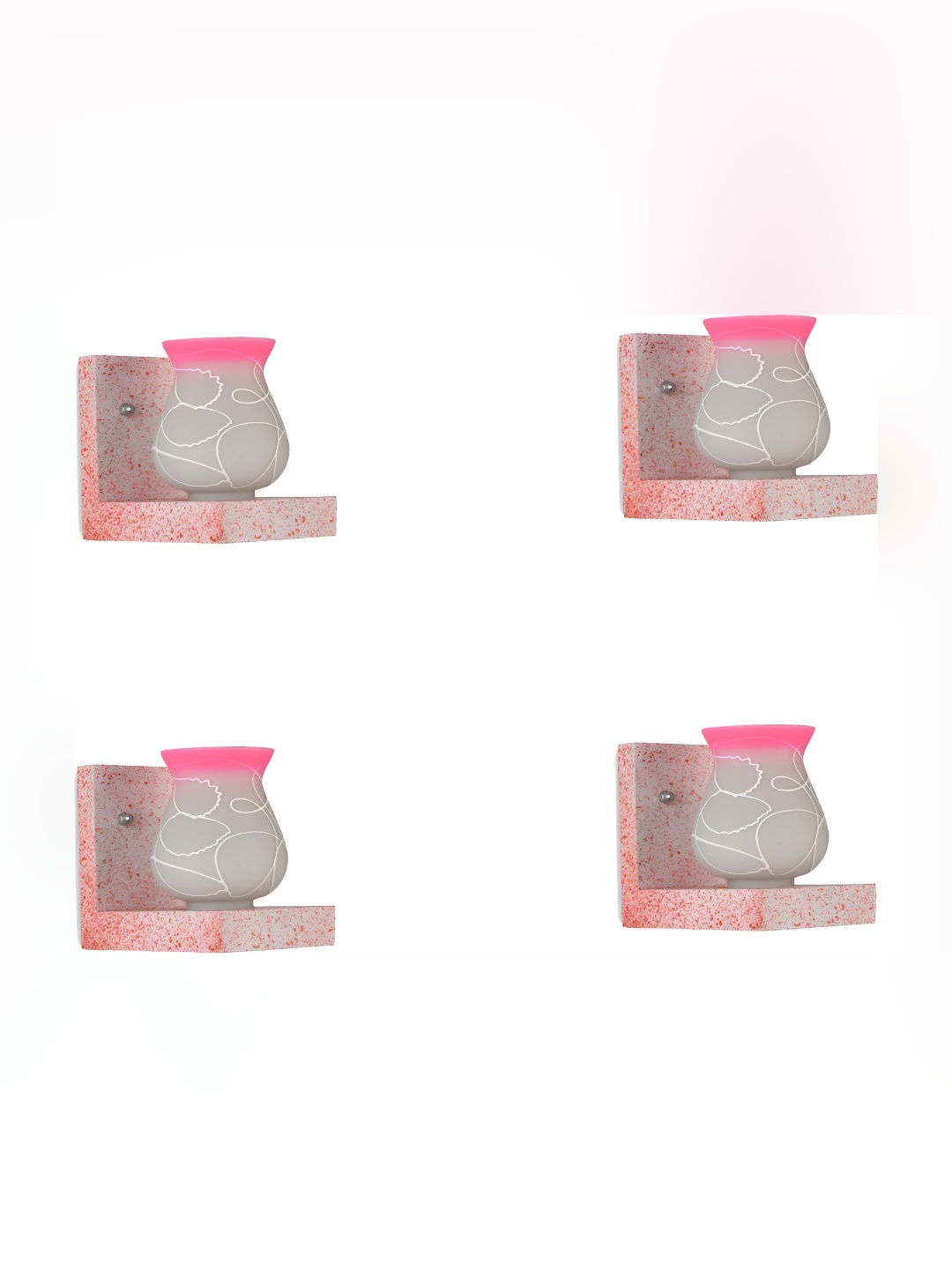 

Afast Grey & Pink 4 Pieces Glass Wall Lamp
