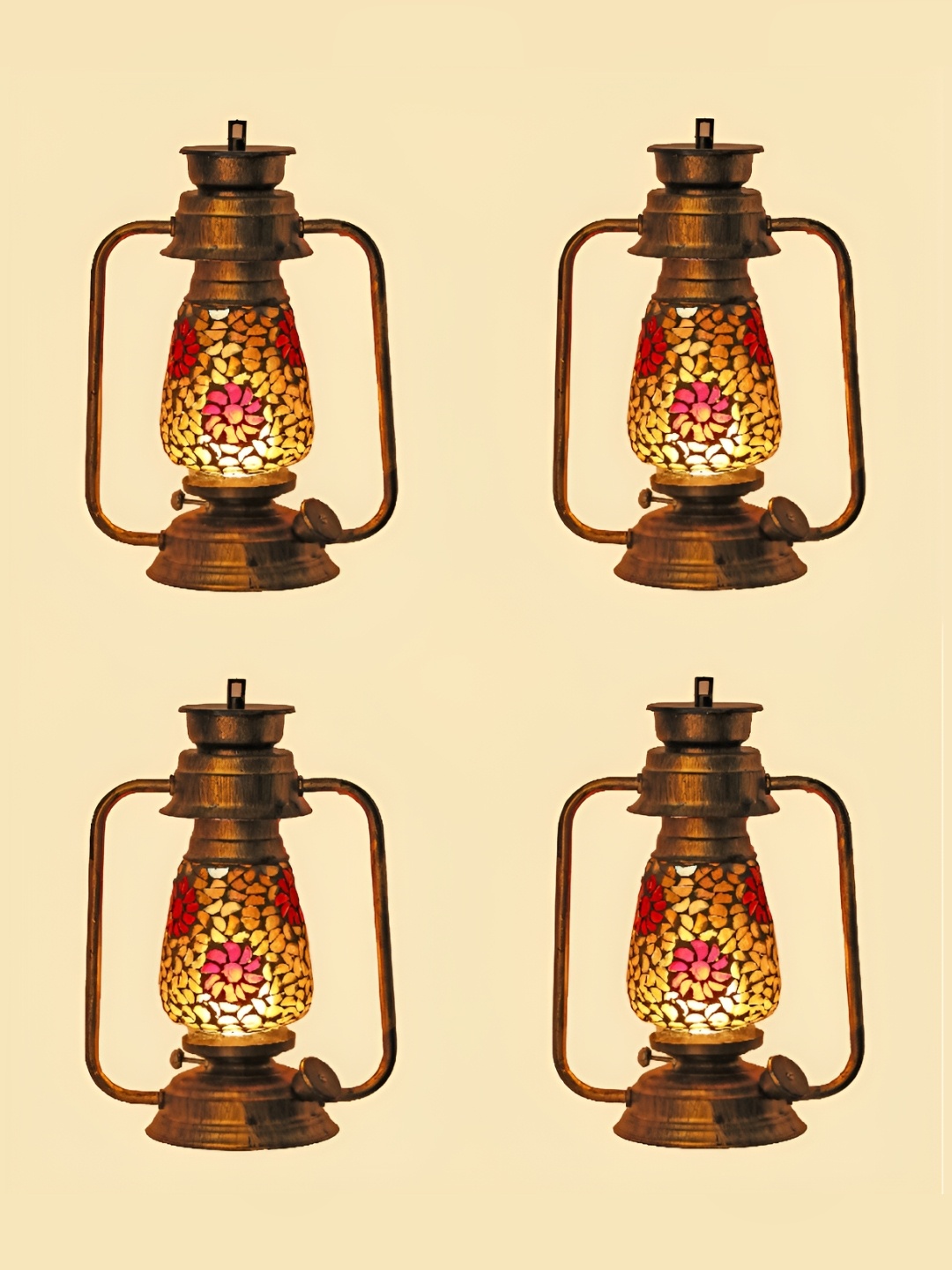 

Afast Red & Brown 4 Pieces Textured Contemporary Glass Wall Lamps